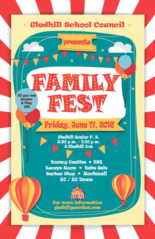Gledhill Family fest poster media 2015-16