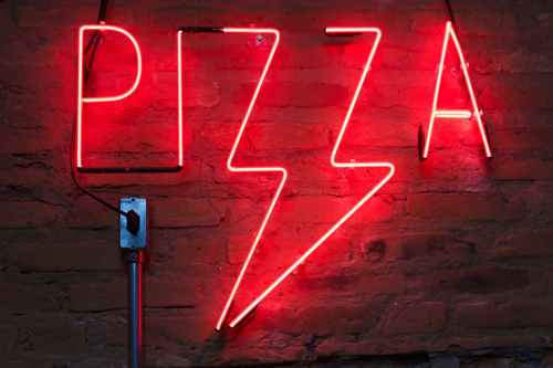 pizza neon light signage